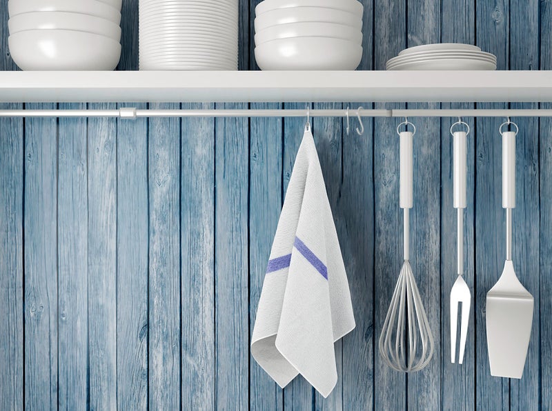 GOLD TEXTILES New Cotton Blend White Restaurant Bar Mops Kitchen Towels (12, White) - Image 5